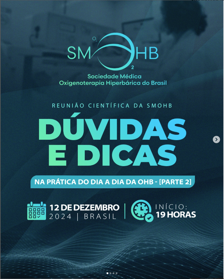 Arte da Reunião Científica da SMOHB "Dúvidas e dicas na prática do dia a dia da OHB – parte 2": 12 de dezembro de 2024, às 19 horas